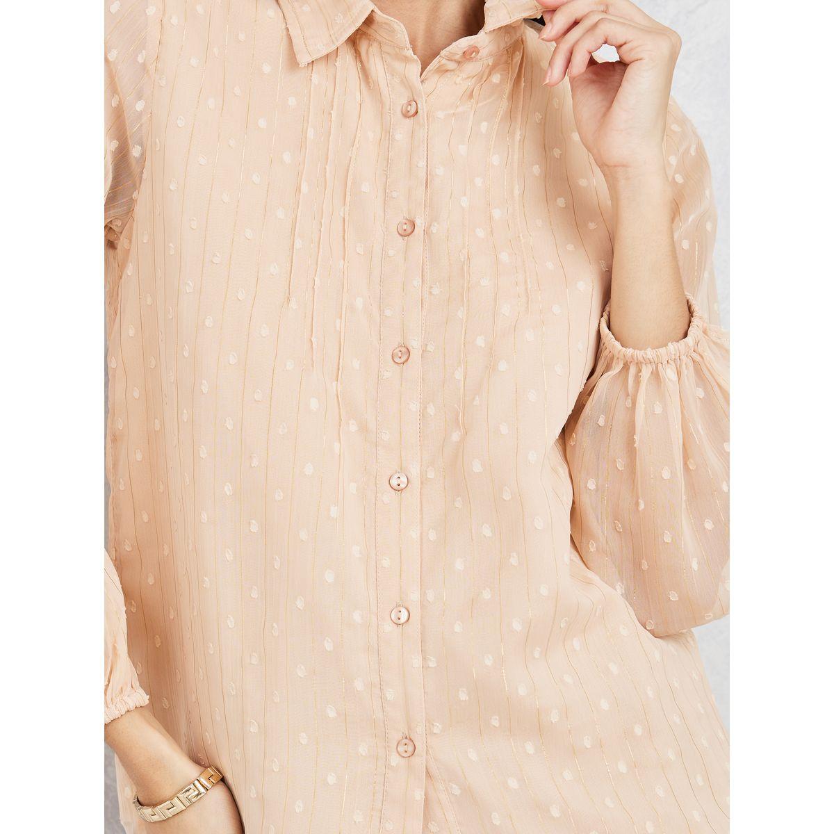 Styli Dobby Long Sleeves Collared Shirt-women-clothing-shirtsandblouses-shirts-image-4