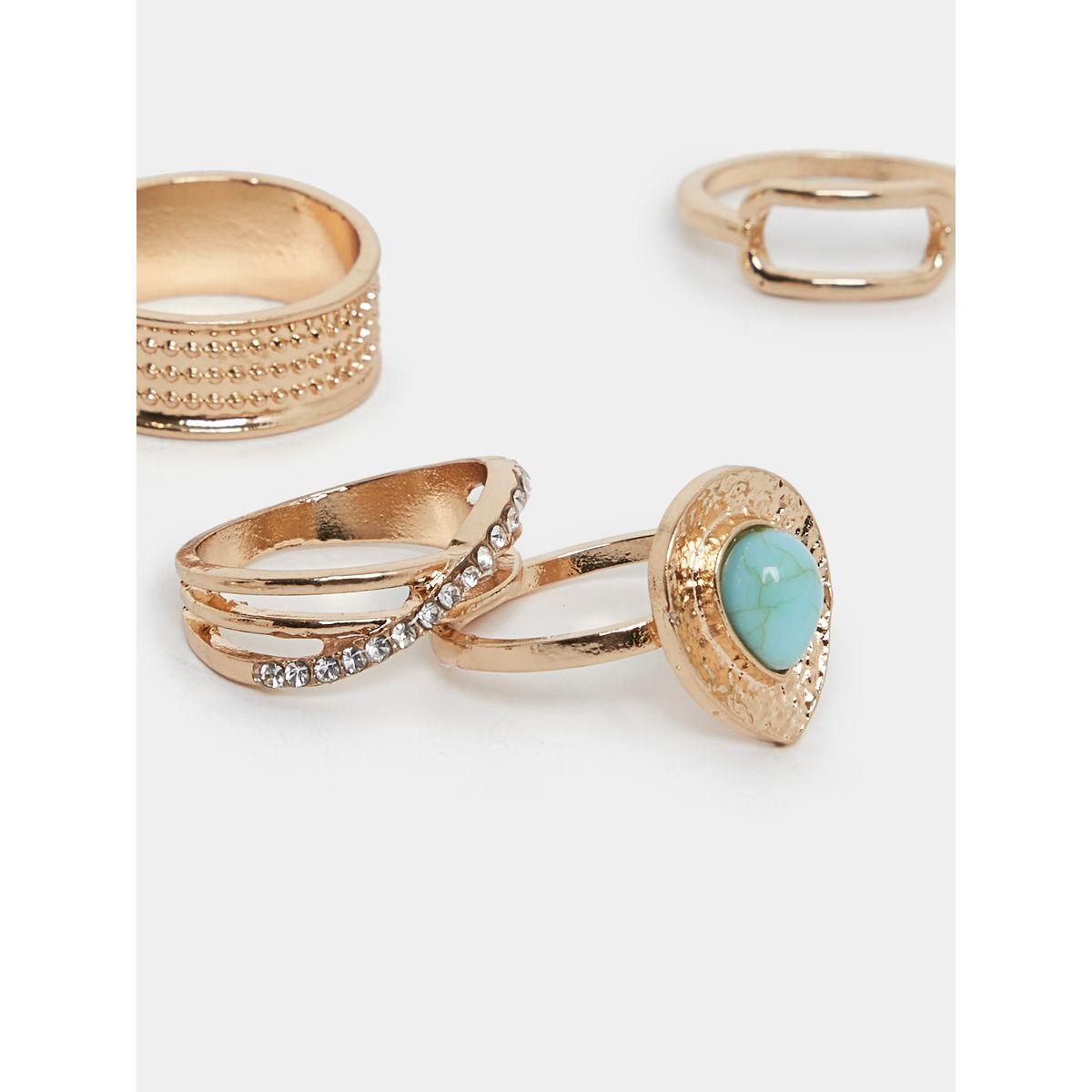 Styli Set of 5 - Embellished Faux Gemstone Ring-women-watchesandjewellery-jewellery-rings-image-3