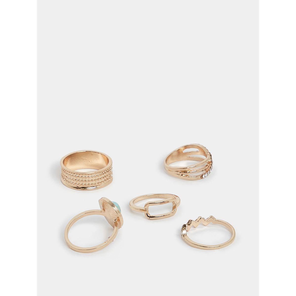 مجموعة من 5 خواتم مزينة بحجر كريم-women-watchesandjewellery-jewellery-rings-image-4