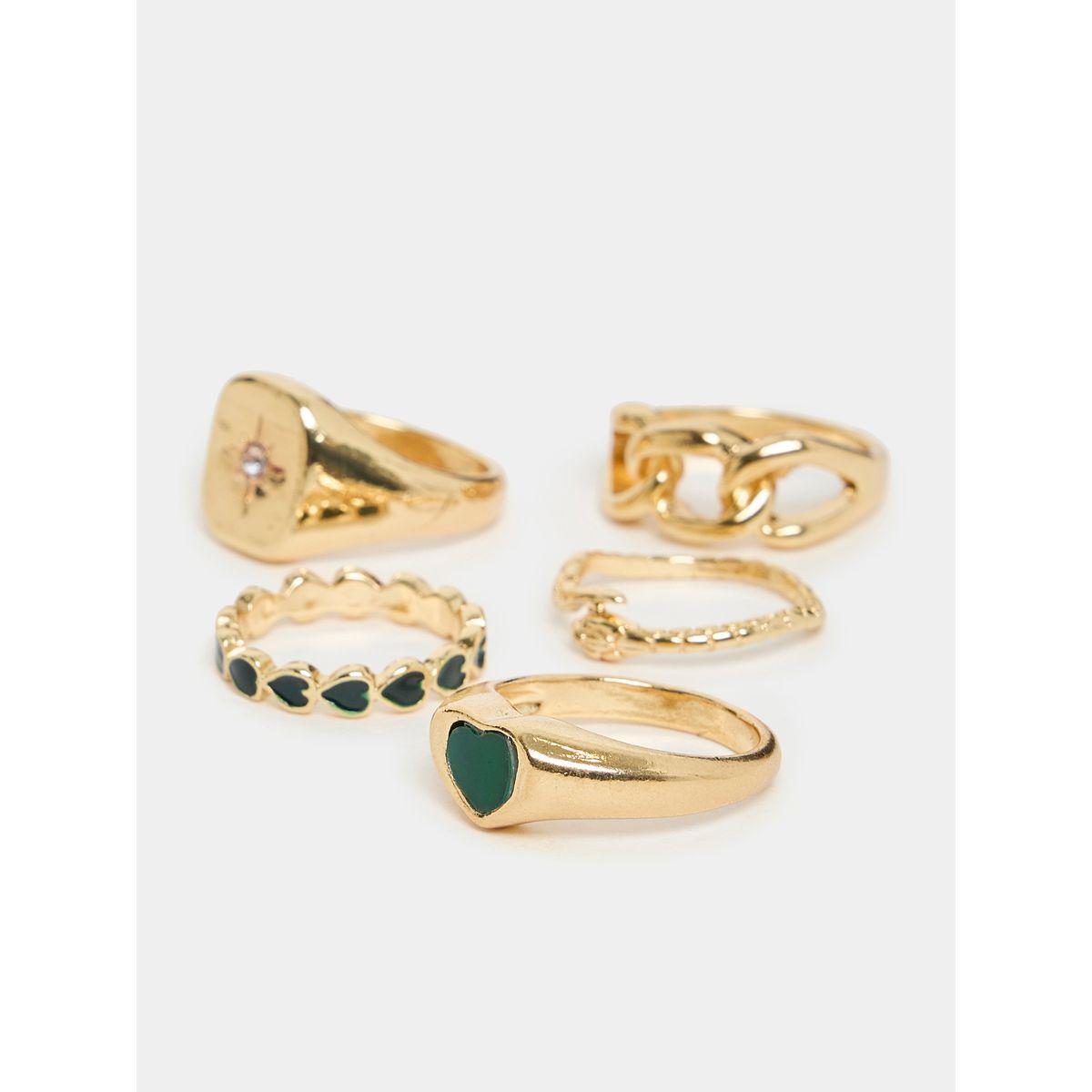 Styli Set of 5 - Heart Accent Rings-women-watchesandjewellery-jewellery-rings-image-1