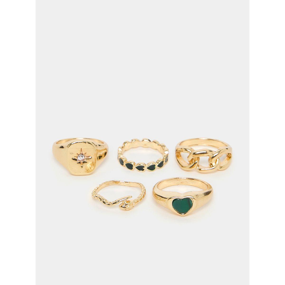 Styli Set of 5 - Heart Accent Rings-women-watchesandjewellery-jewellery-rings-image-2