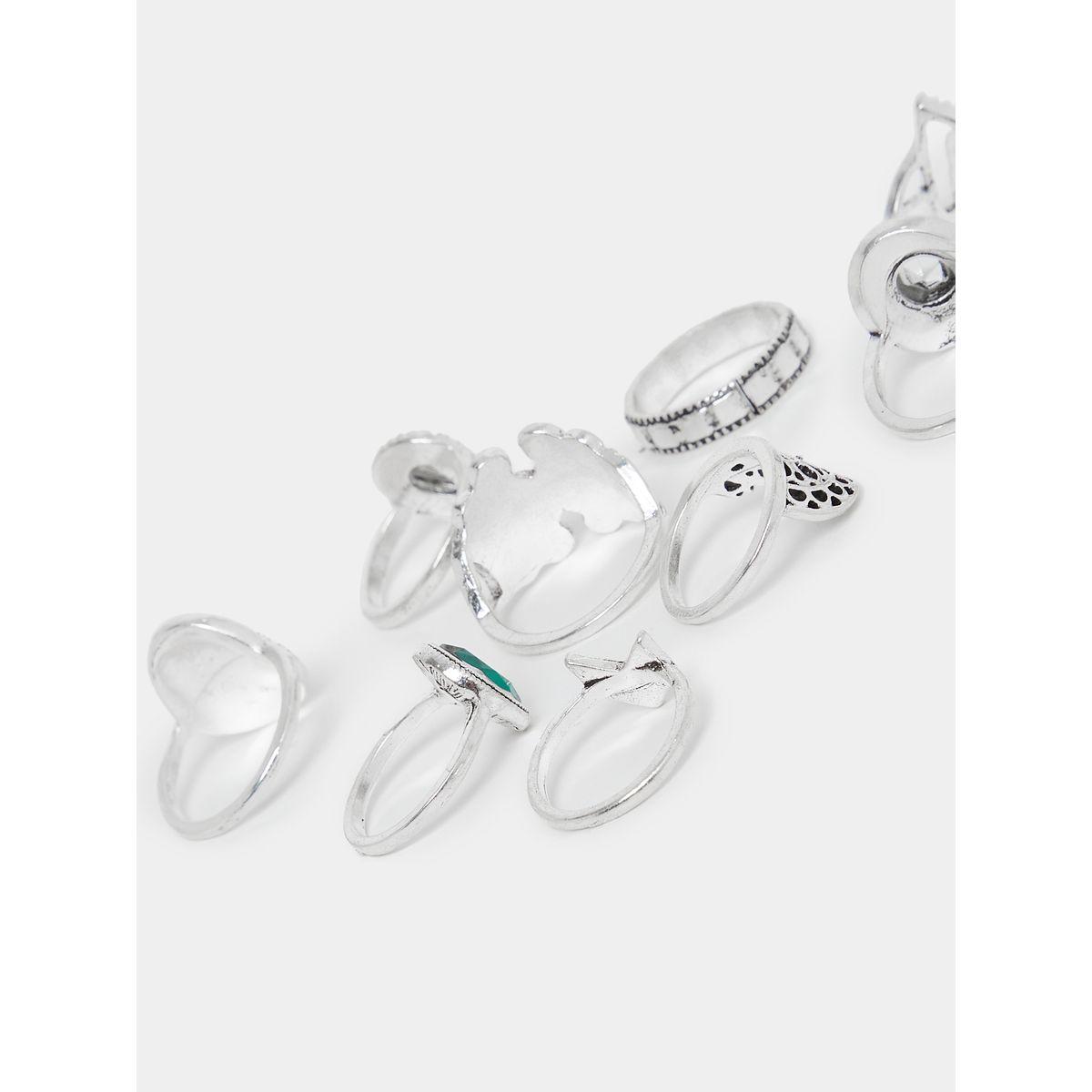 Styli Set of 9 - Embellished Faux Gemstone Rings-women-watchesandjewellery-jewellery-rings-image-3