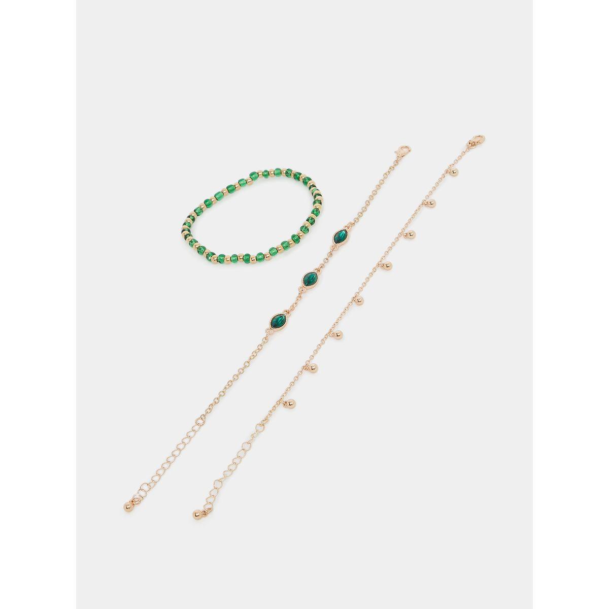 Styli Set of 3 -Beaded Drop Embellished Anklet-women-watchesandjewellery-jewellery-anklets-image-1