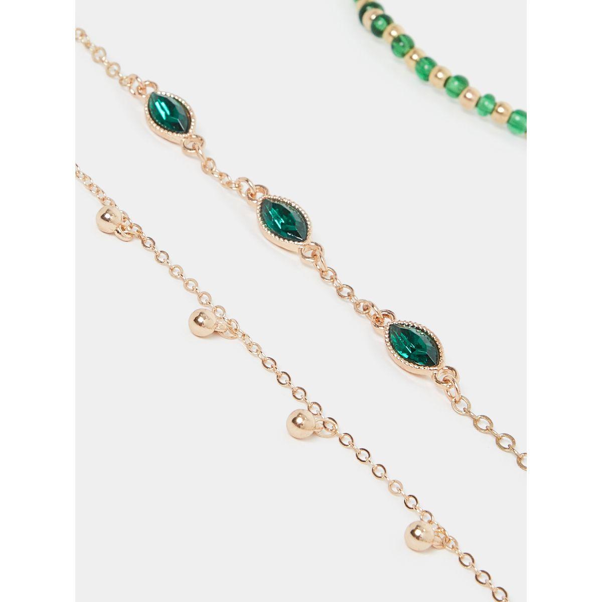 Styli Set of 3 -Beaded Drop Embellished Anklet-women-watchesandjewellery-jewellery-anklets-image-2