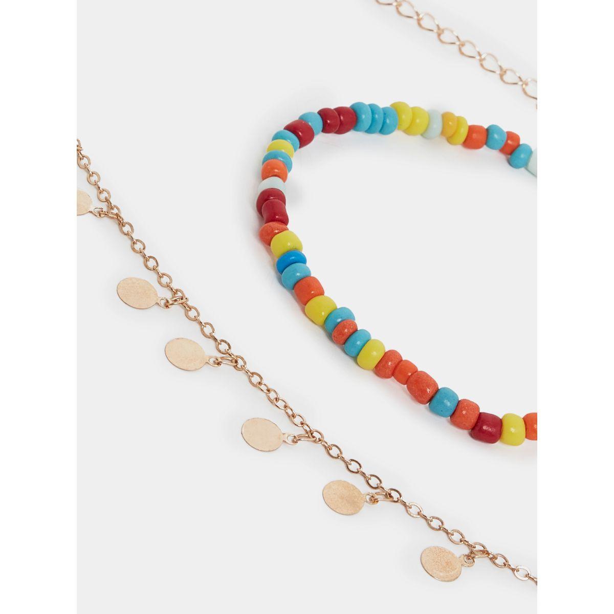 Styli Set of 2 - Coin Drop Chain Anklet-women-watchesandjewellery-jewellery-anklets-image-2