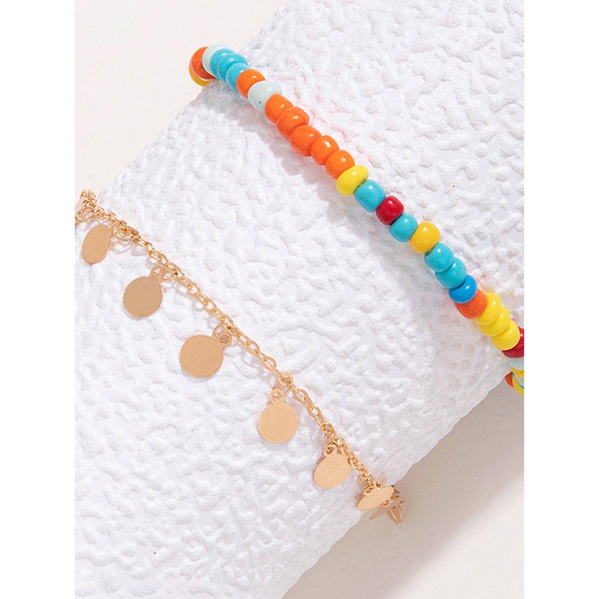 Styli Set of 2 - Coin Drop Chain Anklet-women-watchesandjewellery-jewellery-anklets-image-5