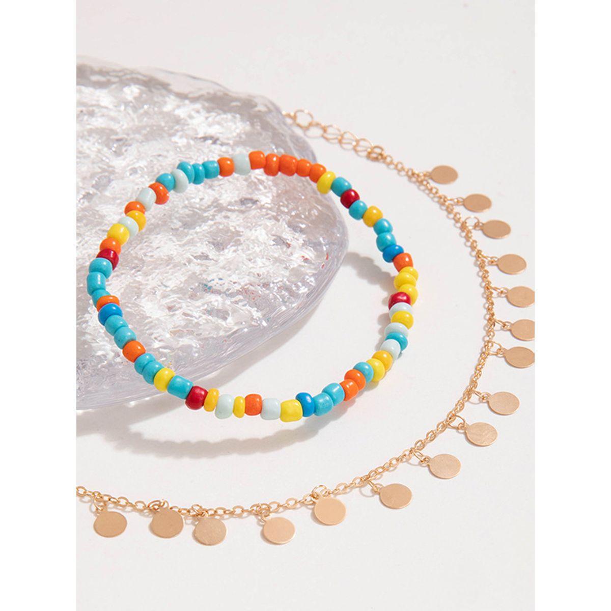 Styli Set of 2 - Coin Drop Chain Anklet-women-watchesandjewellery-jewellery-anklets-image-6