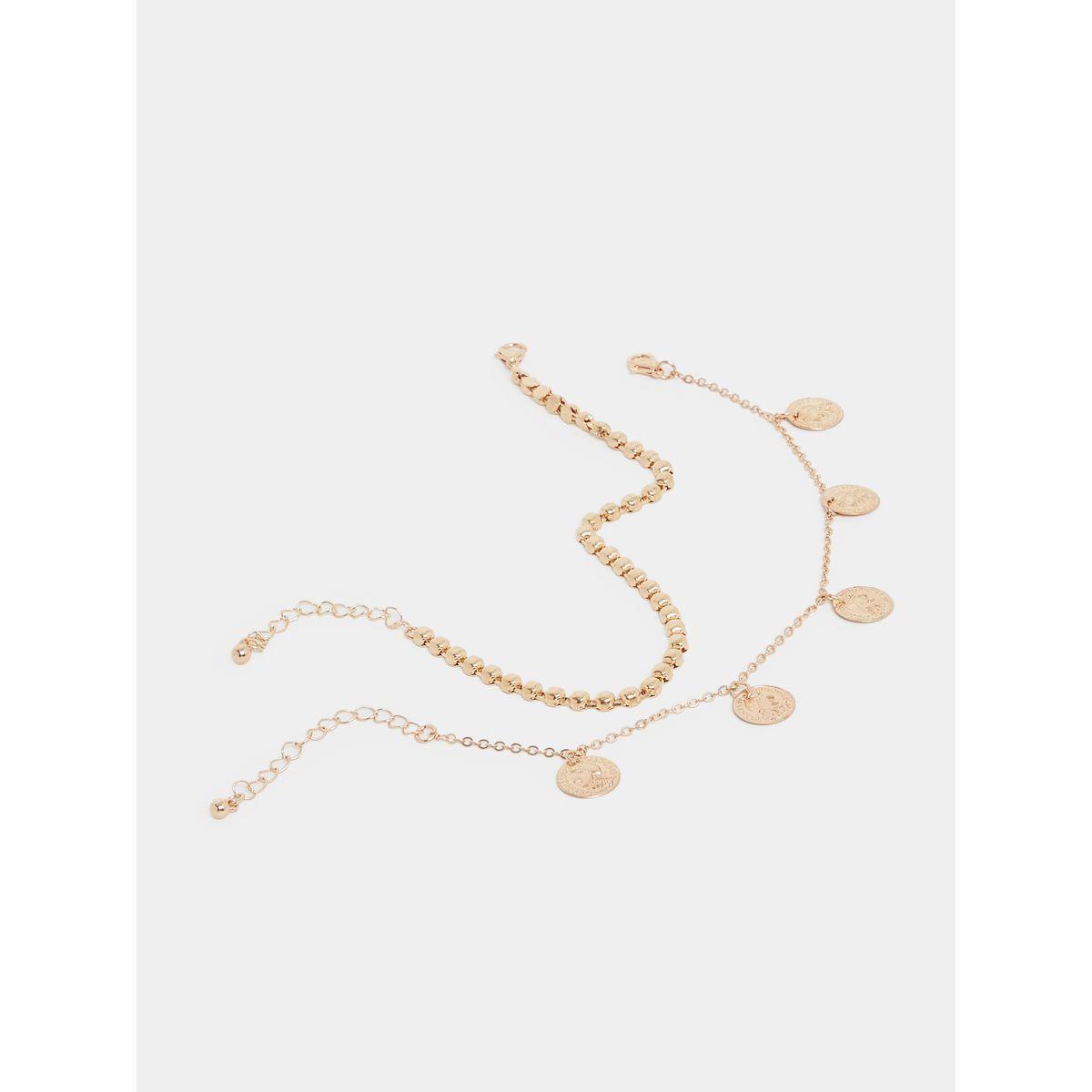 Styli Set of 2 - Embellished Coin Drop Anklet-women-watchesandjewellery-jewellery-anklets-image-1