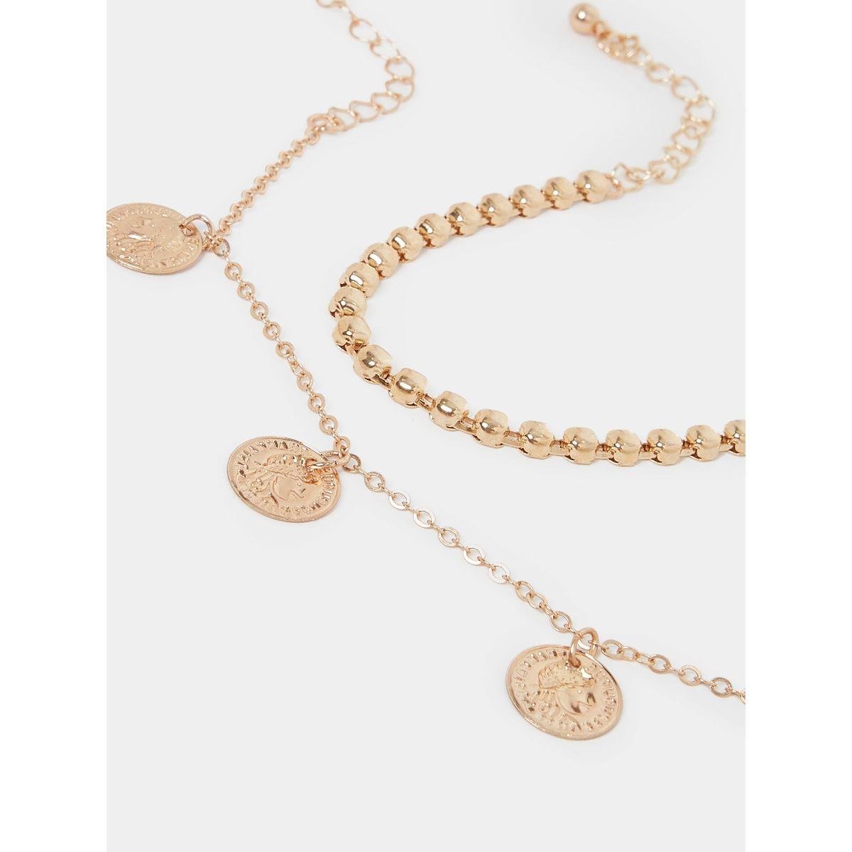 Styli Set of 2 - Embellished Coin Drop Anklet-women-watchesandjewellery-jewellery-anklets-image-2