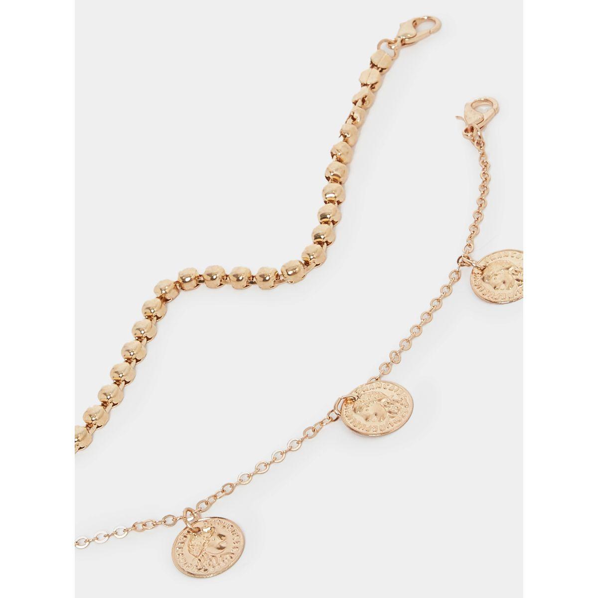 Styli Set of 2 - Embellished Coin Drop Anklet-women-watchesandjewellery-jewellery-anklets-image-3
