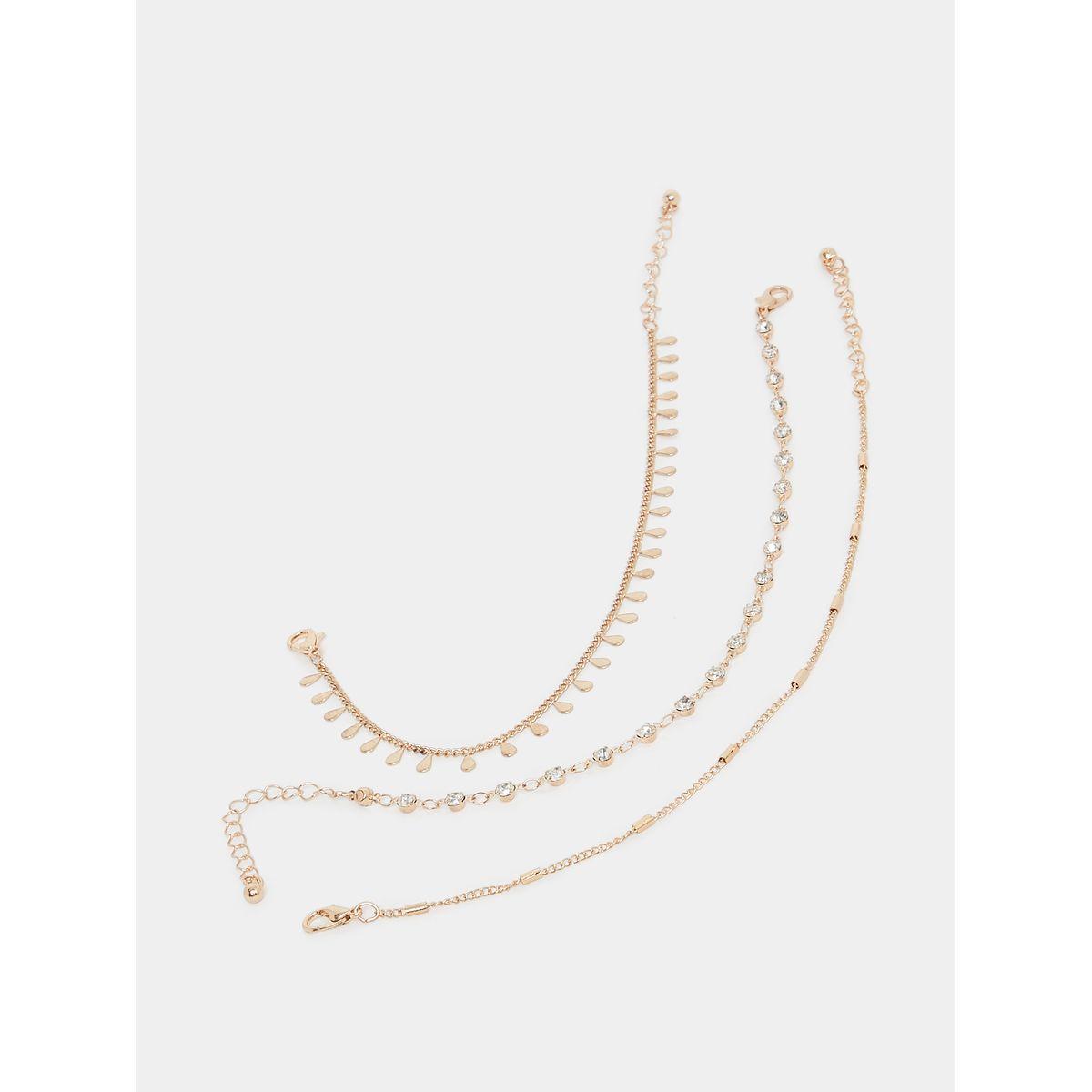 Styli Set of 3 - Drop Embellished Anklet-women-watchesandjewellery-jewellery-anklets-image-1