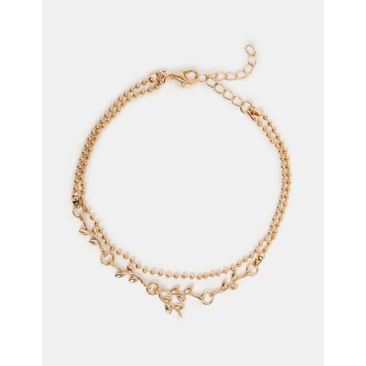 Styli Leaf Design Layered Anklet-women-watchesandjewellery-jewellery-anklets-image-2