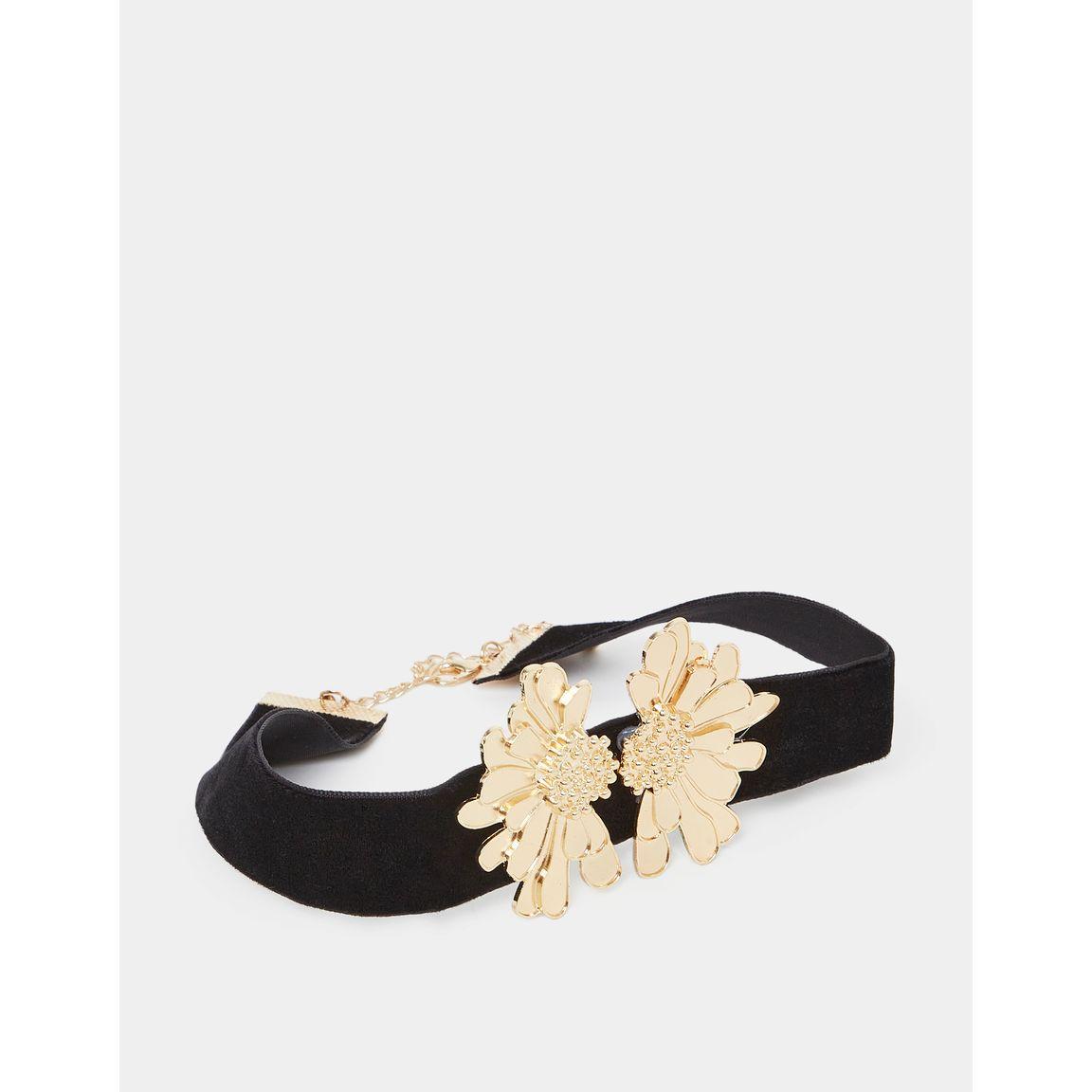Styli Metallic Floral Applique Choker-women-watchesandjewellery-jewellery-necklacesandpendants-image-1