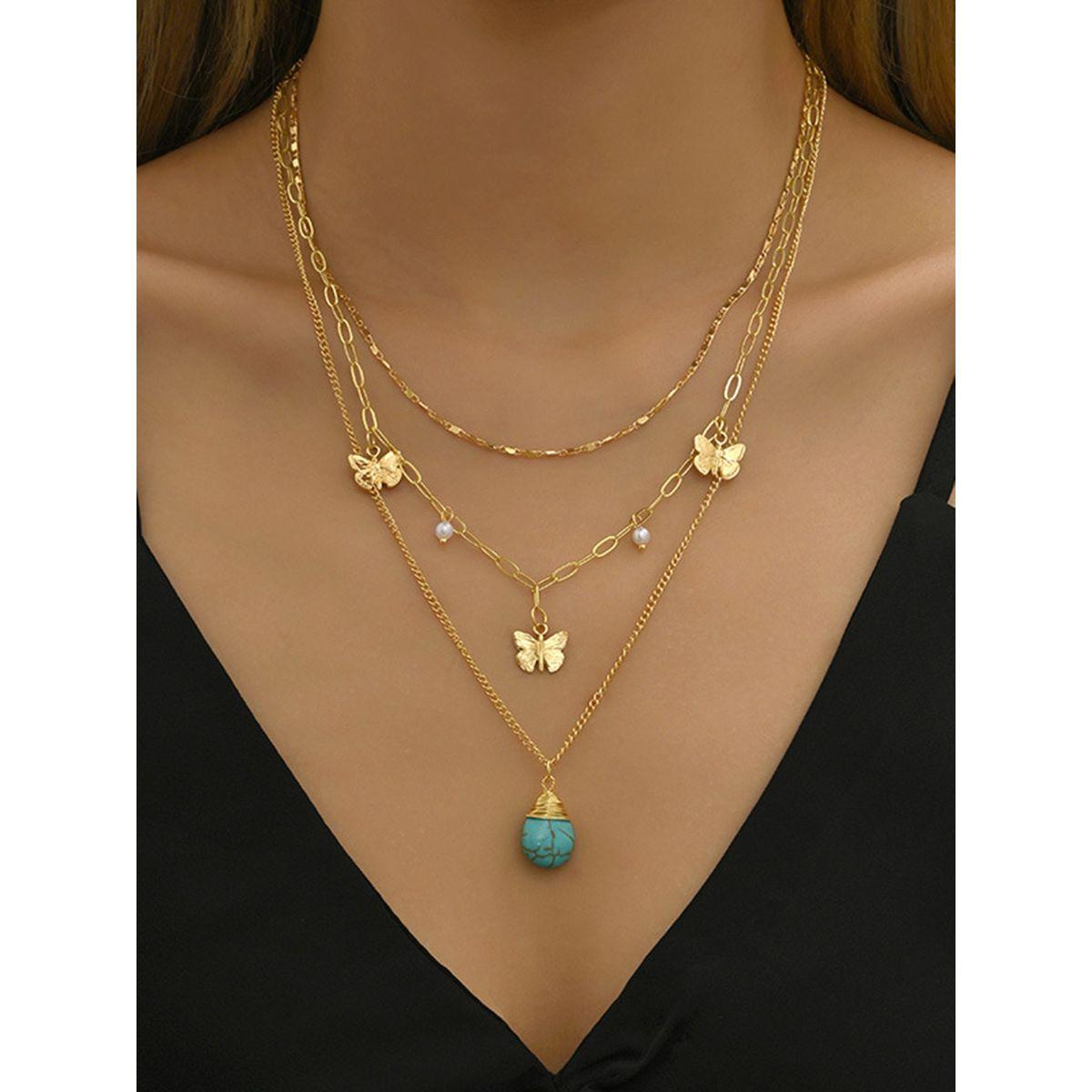 Styli Layered Pendant Necklace with Lobster Clasp Closure-women-watchesandjewellery-jewellery-necklacesandpendants-image-5