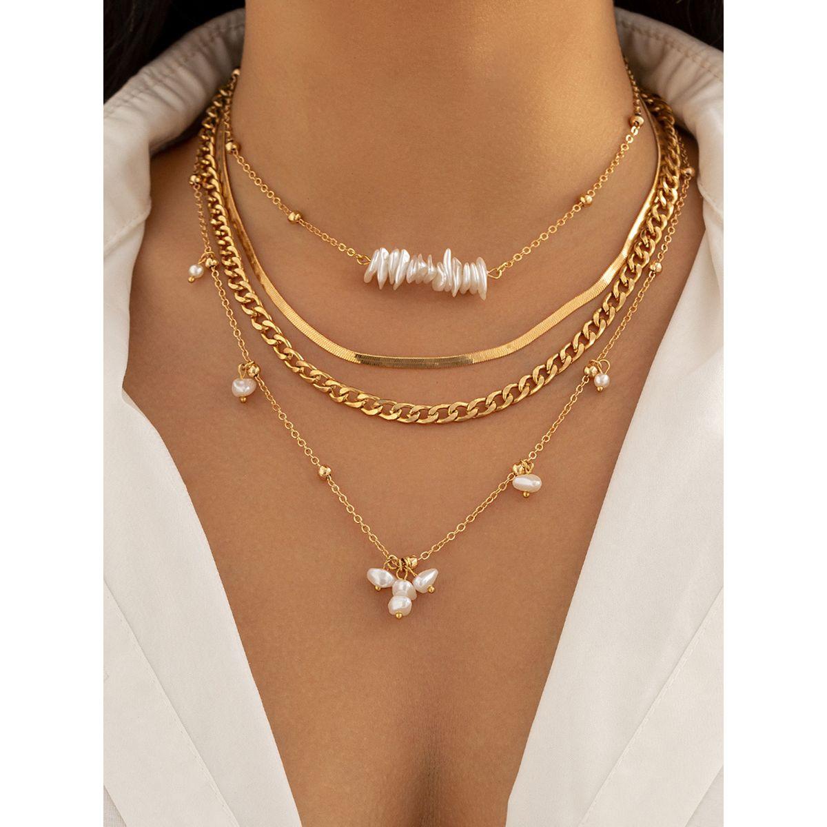 Styli Set of 4 - Beaded Link Chain Necklace-women-watchesandjewellery-jewellery-necklacesandpendants-image-1