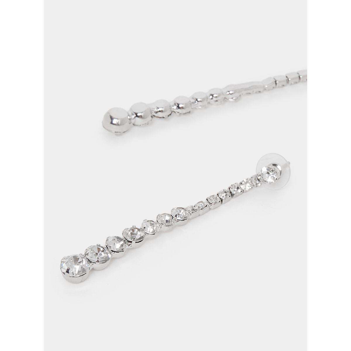 Styli Embellished Rhinestone Drop Earrings-women-watchesandjewellery-jewellery-earrings-image-1