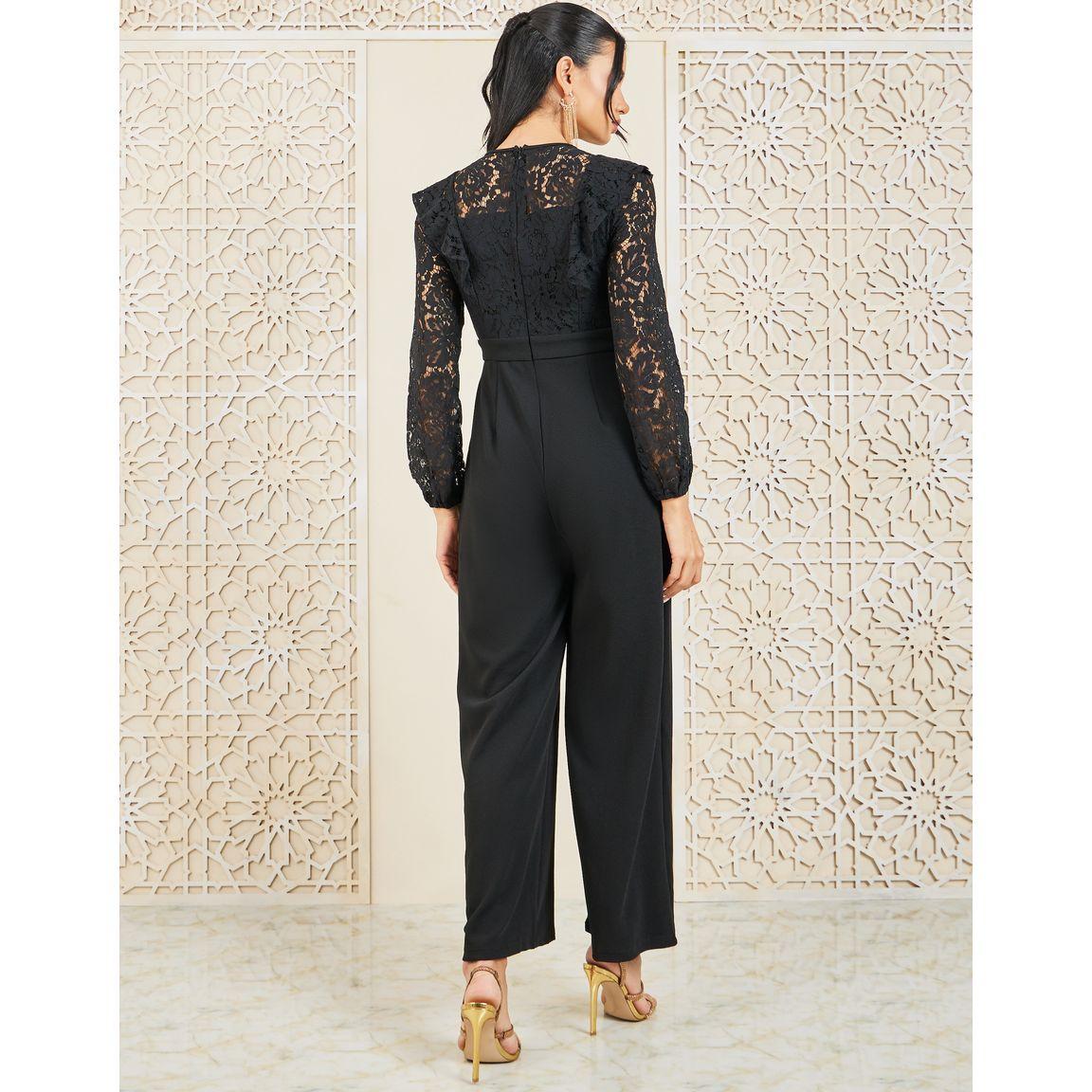 Styli Lace Insert Ruffled Wide Leg Jumpsuit-women-clothing-jumpsuits-image-4