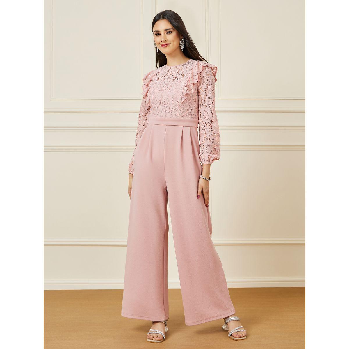 Styli Lace Insert Ruffled Wide Leg Jumpsuit-women-clothing-jumpsuits-image-1