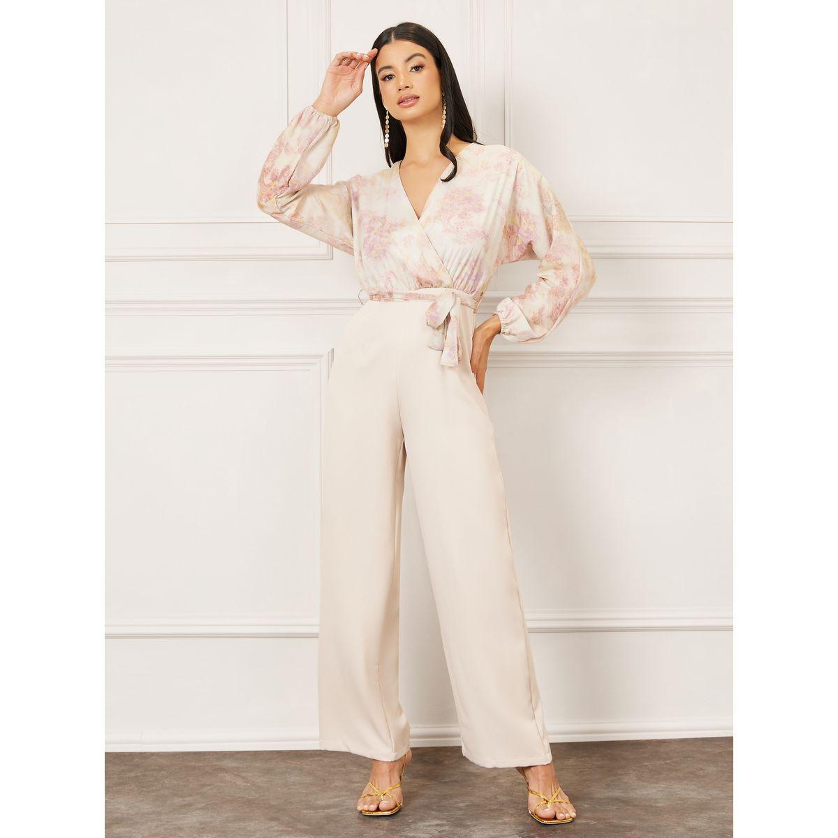 Styli Floral Print Wide Leg Jumpsuit with Self Tie Up-women-clothing-jumpsuits-image-1