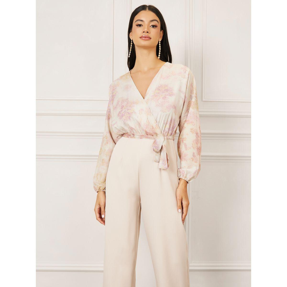 Styli Floral Print Wide Leg Jumpsuit with Self Tie Up-women-clothing-jumpsuits-image-2