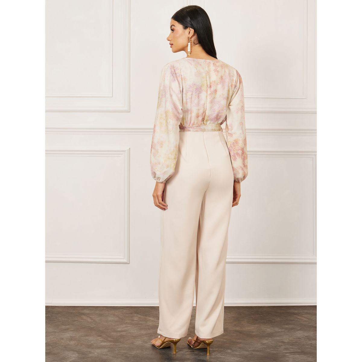 Styli Floral Print Wide Leg Jumpsuit with Self Tie Up-women-clothing-jumpsuits-image-4