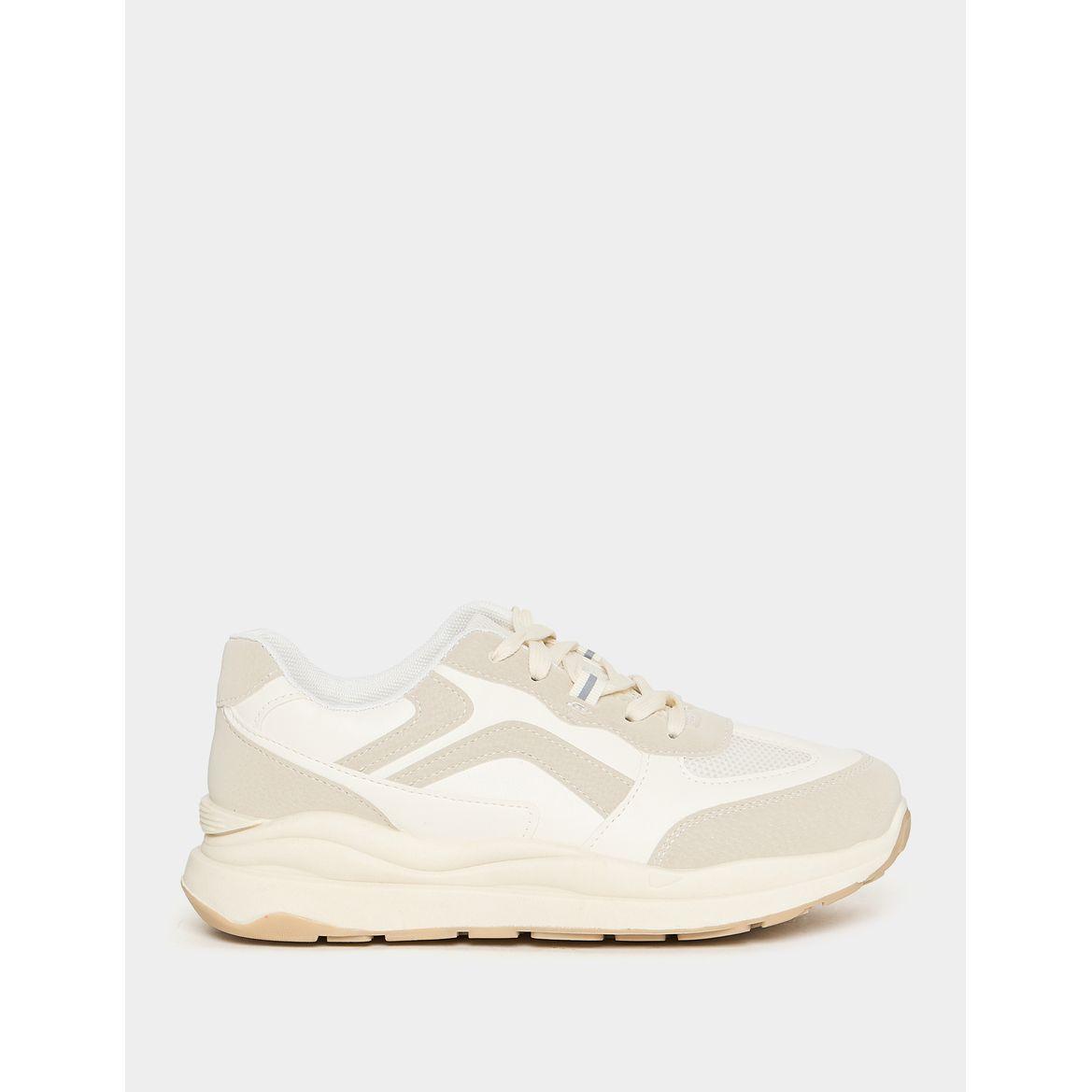 Styli Contrast Panel Lace Up Sneakers-women-shoes-sneakers-image-2