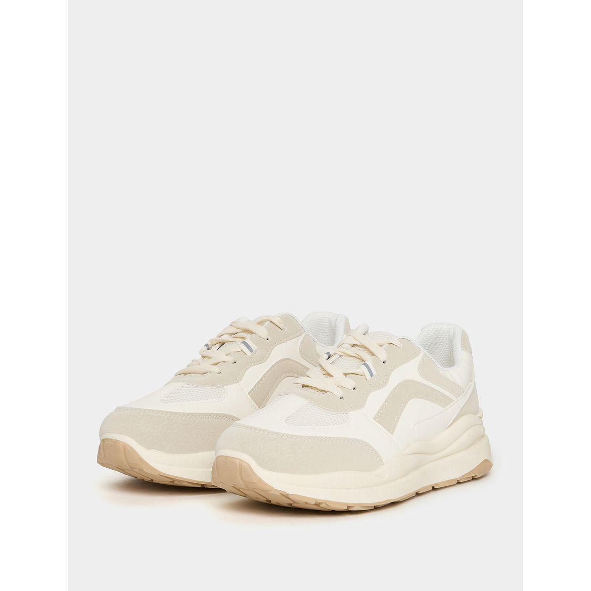 Styli Contrast Panel Lace Up Sneakers-women-shoes-sneakers-image-3