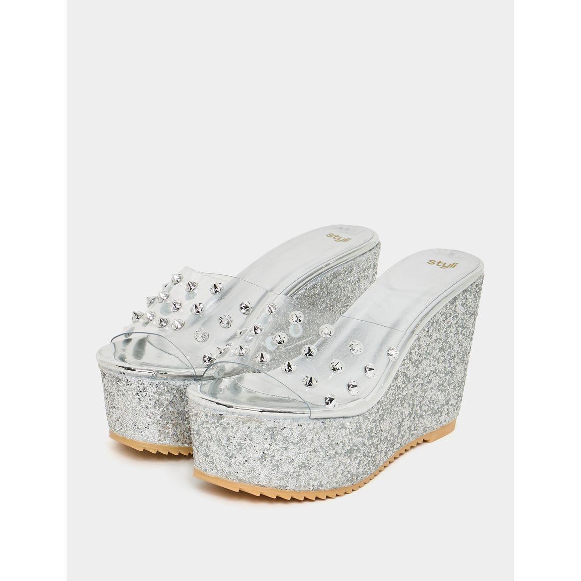 Styli Studded Strap Wedge Sandals-women-shoes-heels-image-2