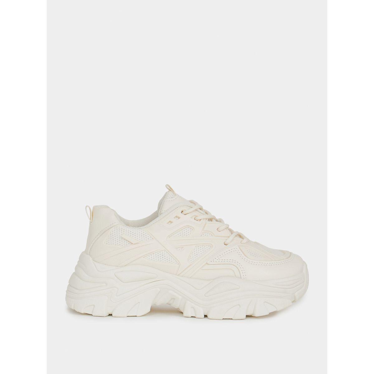 Styli Textured Lace Up Chunky Sole Sneakers-women-shoes-sneakers-image-2