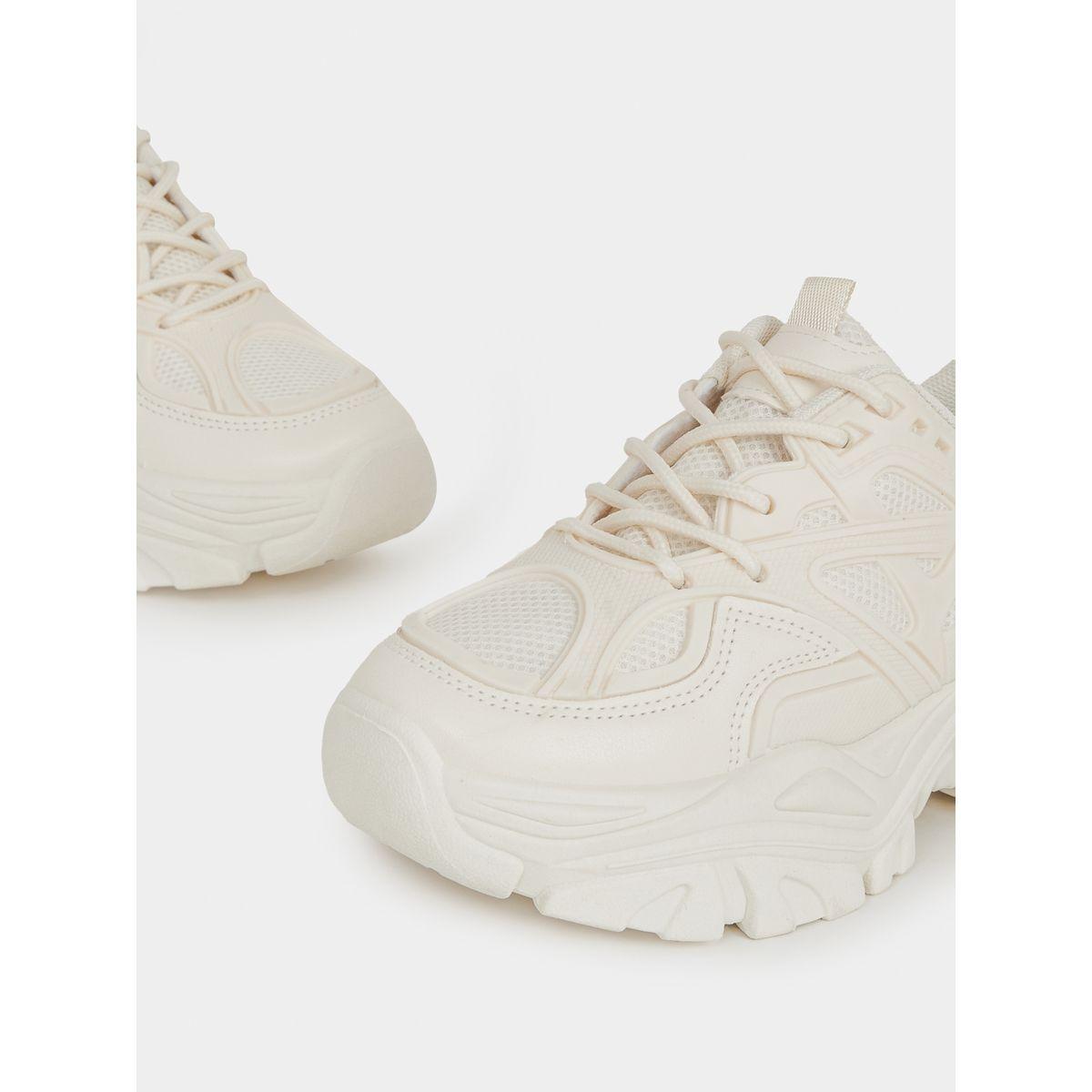 Styli Textured Lace Up Chunky Sole Sneakers-women-shoes-sneakers-image-4