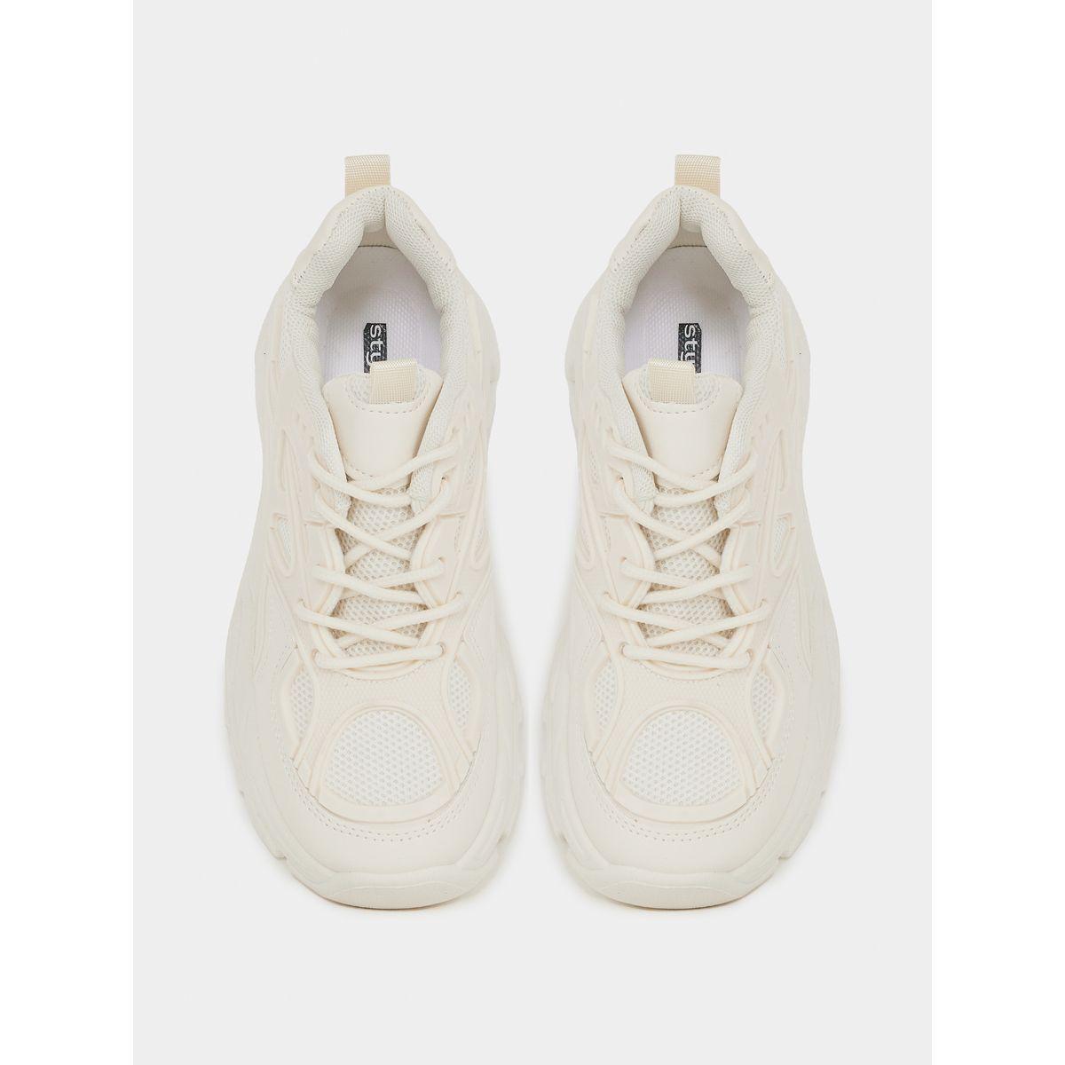 Styli Textured Lace Up Chunky Sole Sneakers-women-shoes-sneakers-image-6
