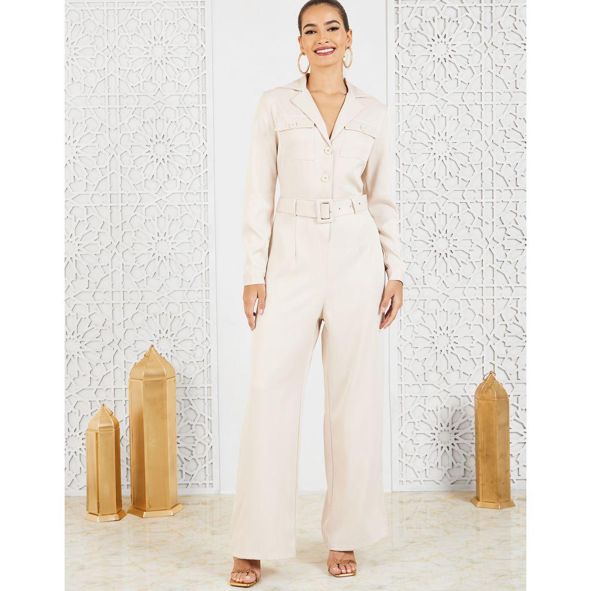 Styli Tailored Button Down Jumpsuit with Belt-women-clothing-jumpsuits-image-1