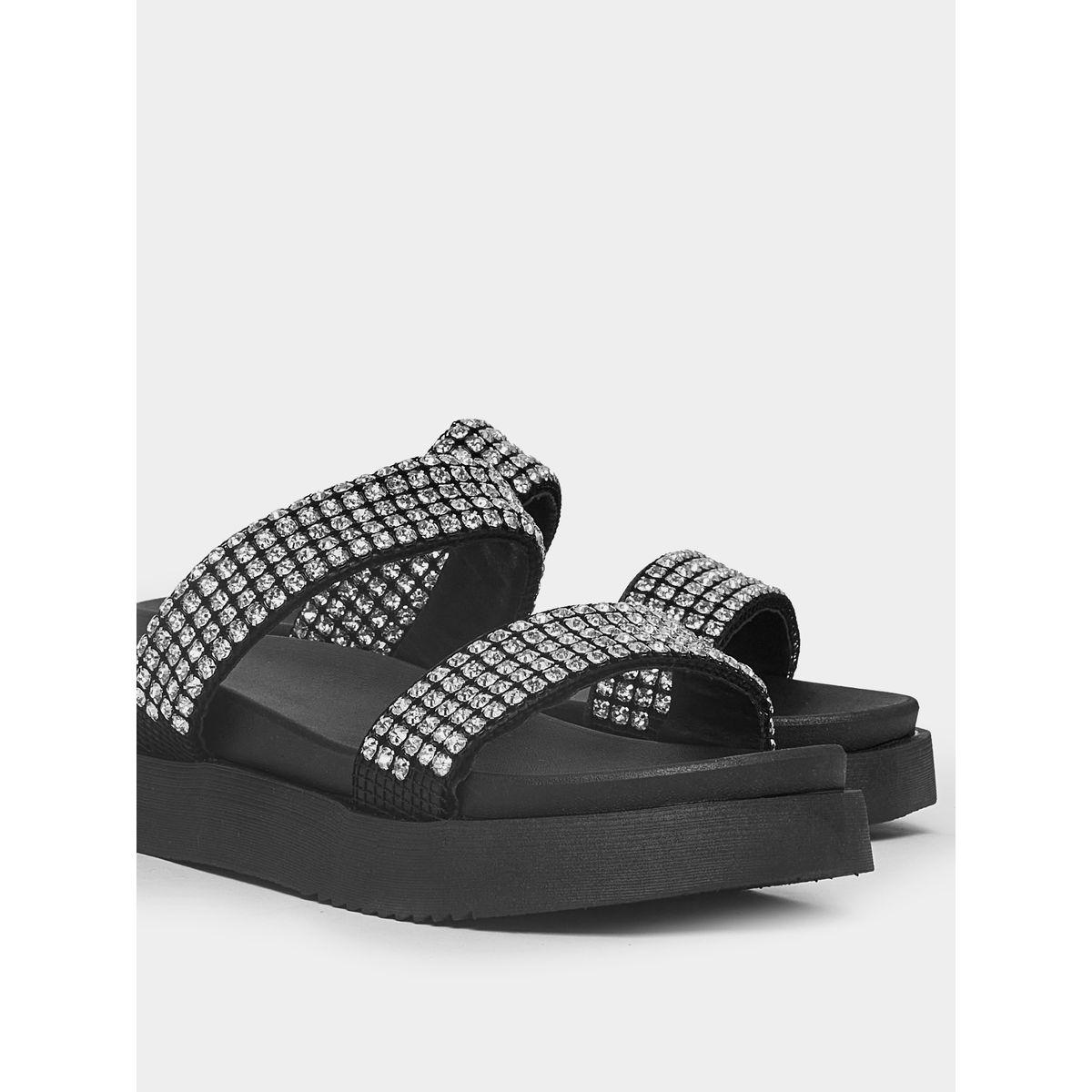 صندل بلاتفورم بسيور منمقة بالاحجار-women-shoes-sandals-flats-image-3