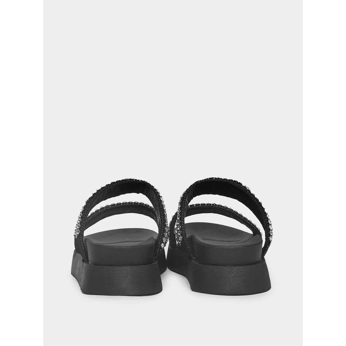 Styli Embellished Double Strap Platform Sandals-women-shoes-sandals-flats-image-4