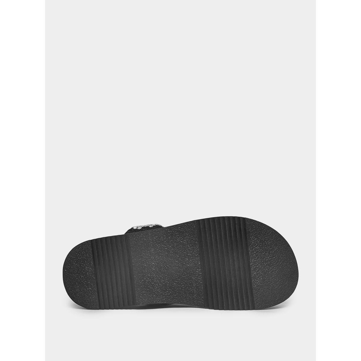 Styli Embellished Double Strap Platform Sandals-women-shoes-sandals-flats-image-7
