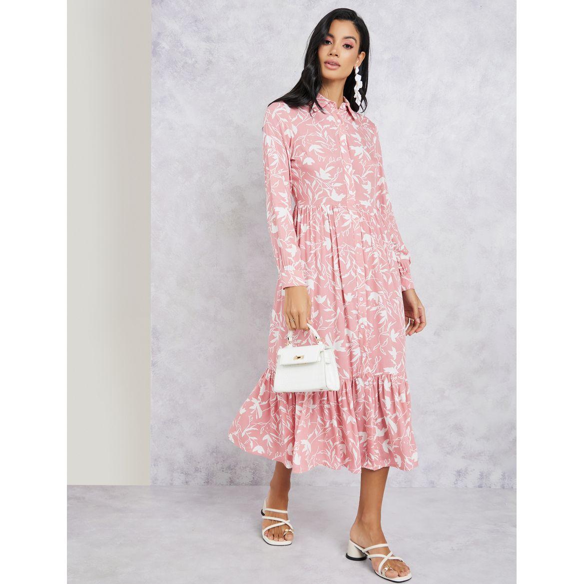 Styli Floral Printed A-Line Midi Dress-women-clothing-dresses-image-1