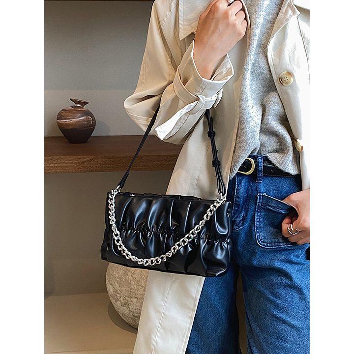 Styli Gathered Design Shoulder Bag with Chain-women-bagsandwallets-handbags-image-2