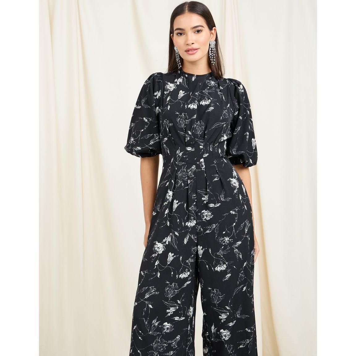 Styli Abstract Print Pleated Detail Wide Leg Jumpsuit with Tie Up Closure-women-clothing-jumpsuits-image-2