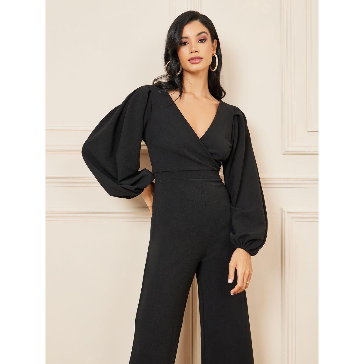 جمبسوت محبوك بقصة مستقيمة واكمام بالون-women-clothing-jumpsuits-image-2