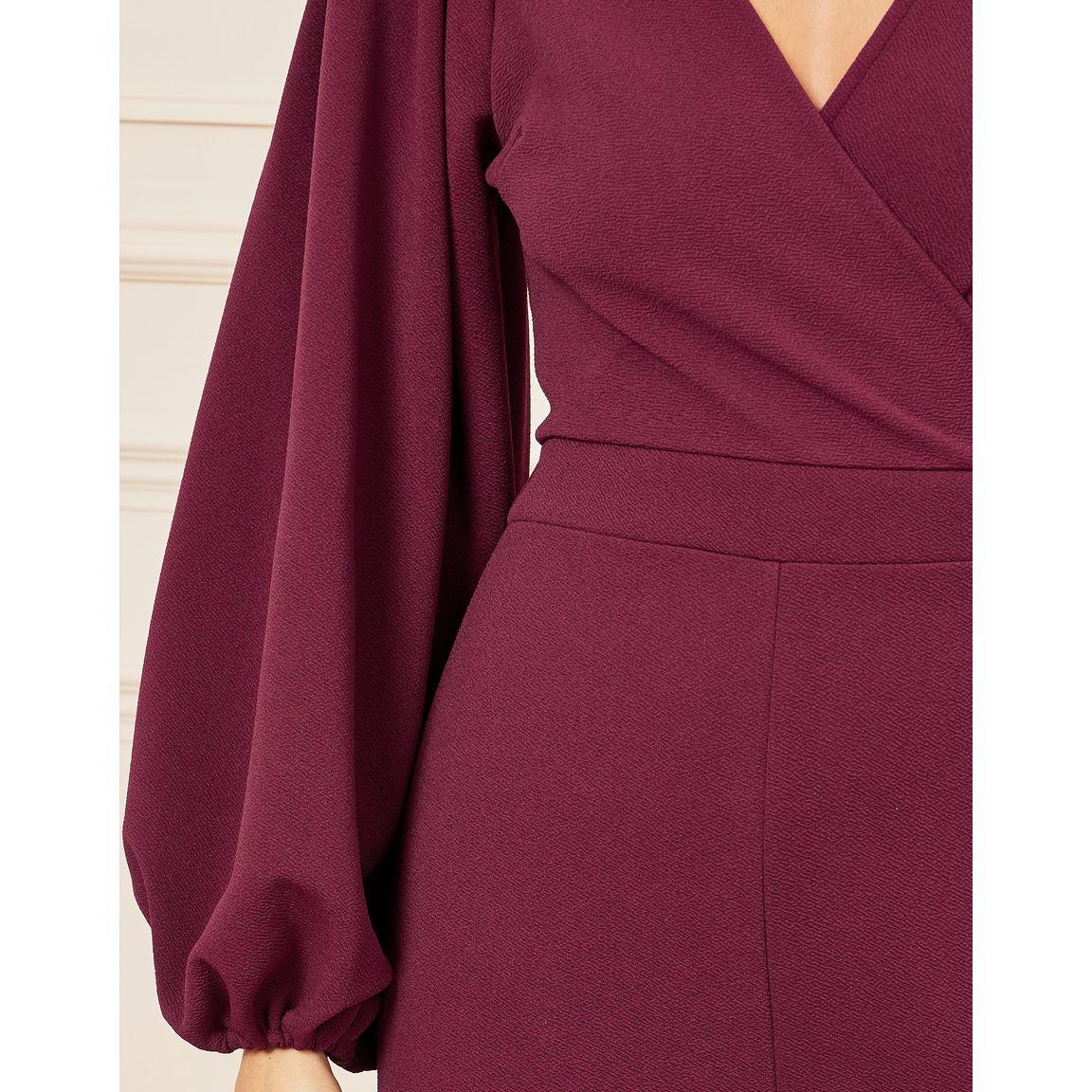 Styli Textured Knit Balloon Sleeves Straight Leg Jumpsuit-women-clothing-jumpsuits-image-4