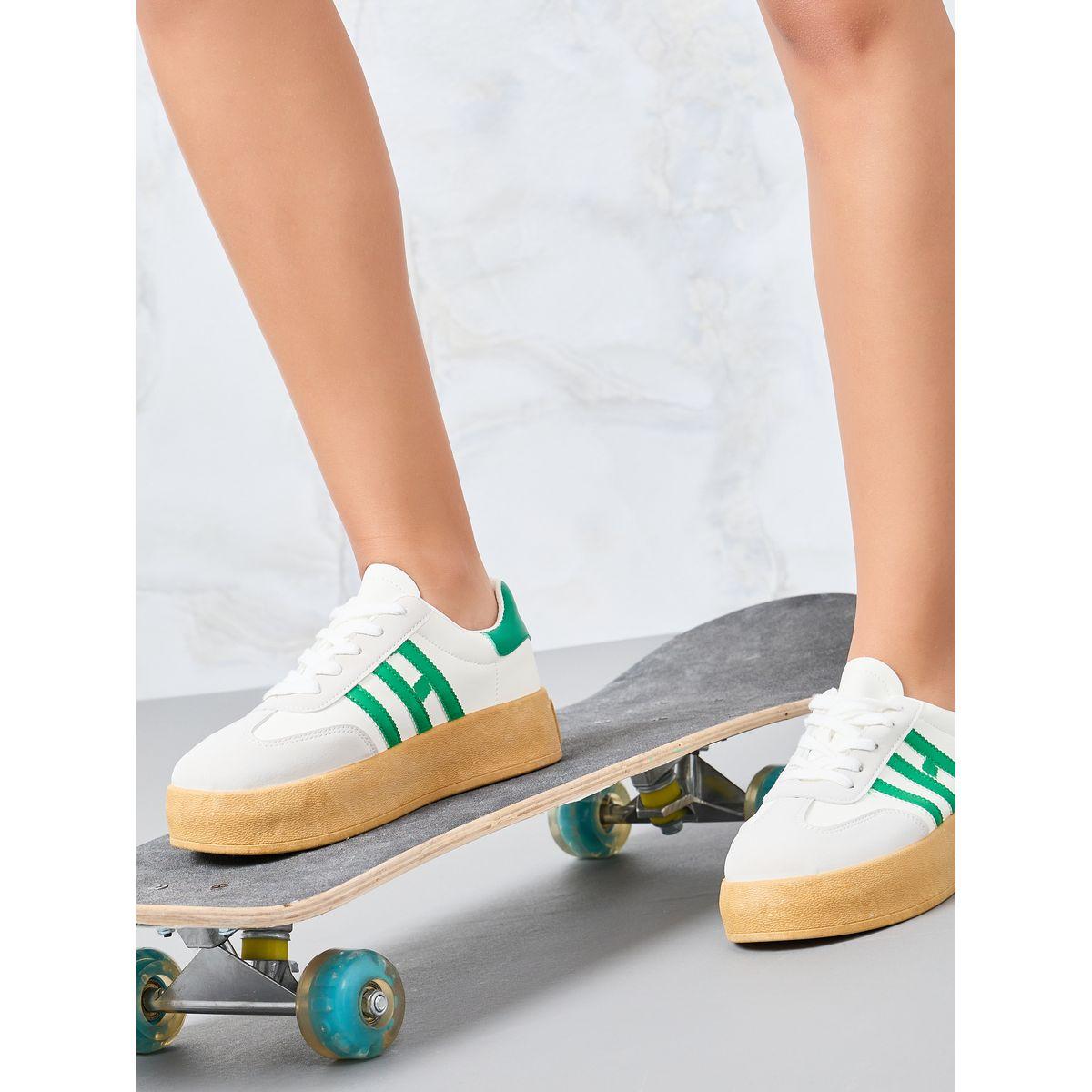 Styli Gum Sole Suede Look Contrast Detail Sneakers-women-shoes-sneakers-image-1