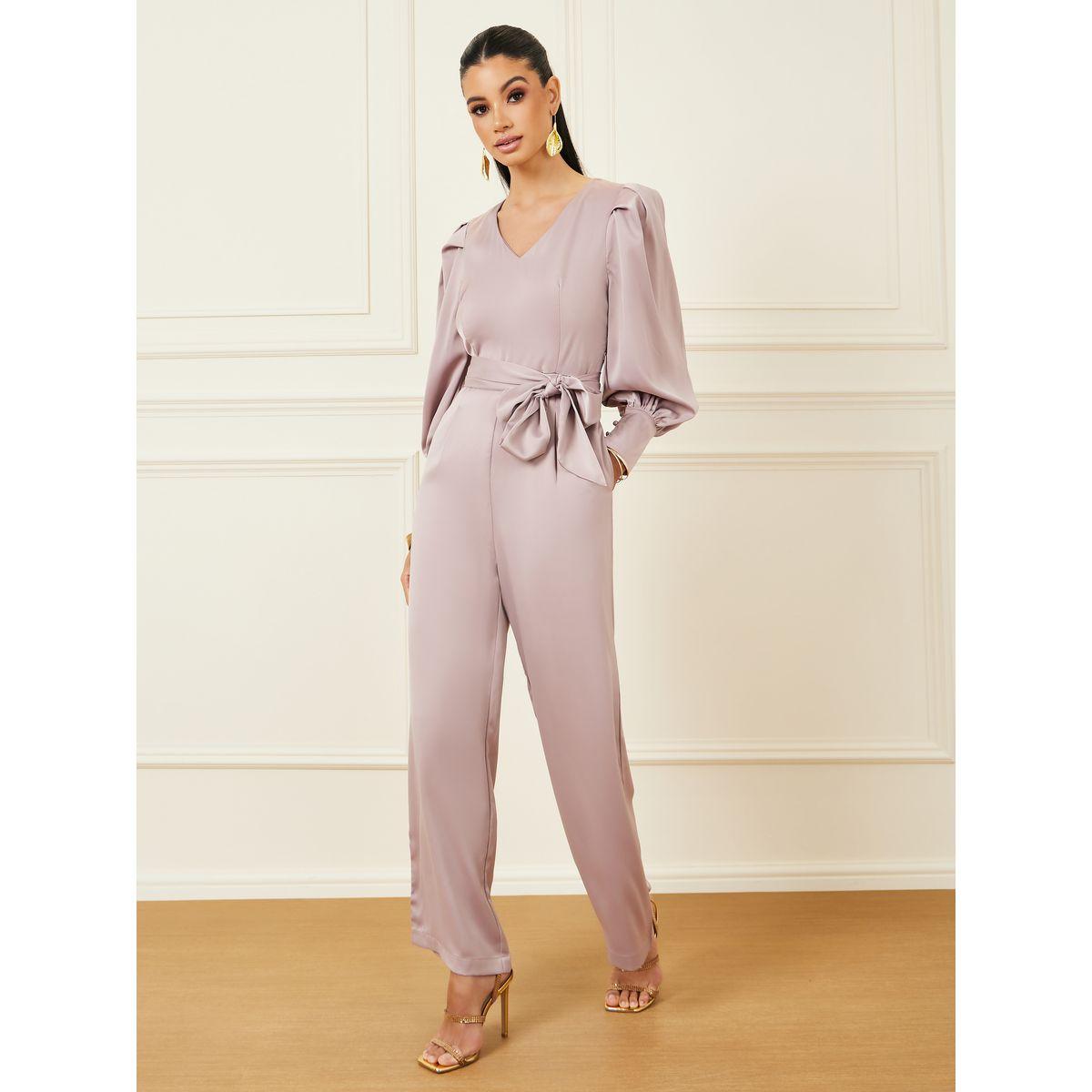 Styli Satin Wide Leg Jumpsuit with Self Tie-women-clothing-jumpsuits-image-2