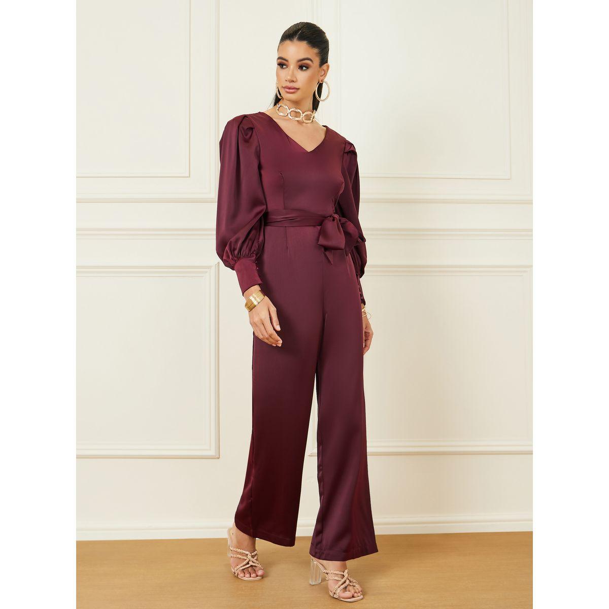 Styli Satin Wide Leg Jumpsuit with Self Tie-women-clothing-jumpsuits-image-1