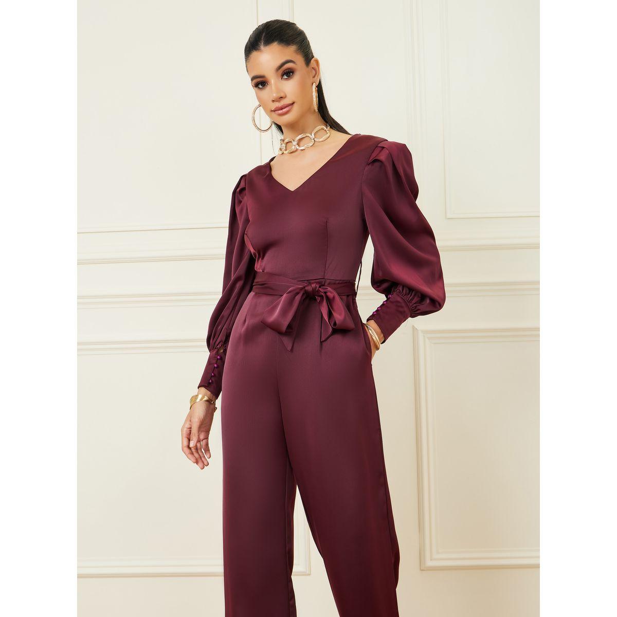 Styli Satin Wide Leg Jumpsuit with Self Tie-women-clothing-jumpsuits-image-2