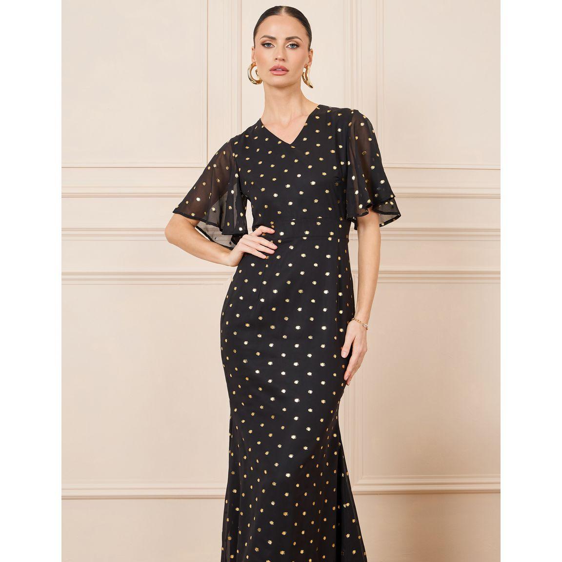 Styli Foil Print Spot Mermaid Hem Sheath Dress-women-clothing-dresses-image-2