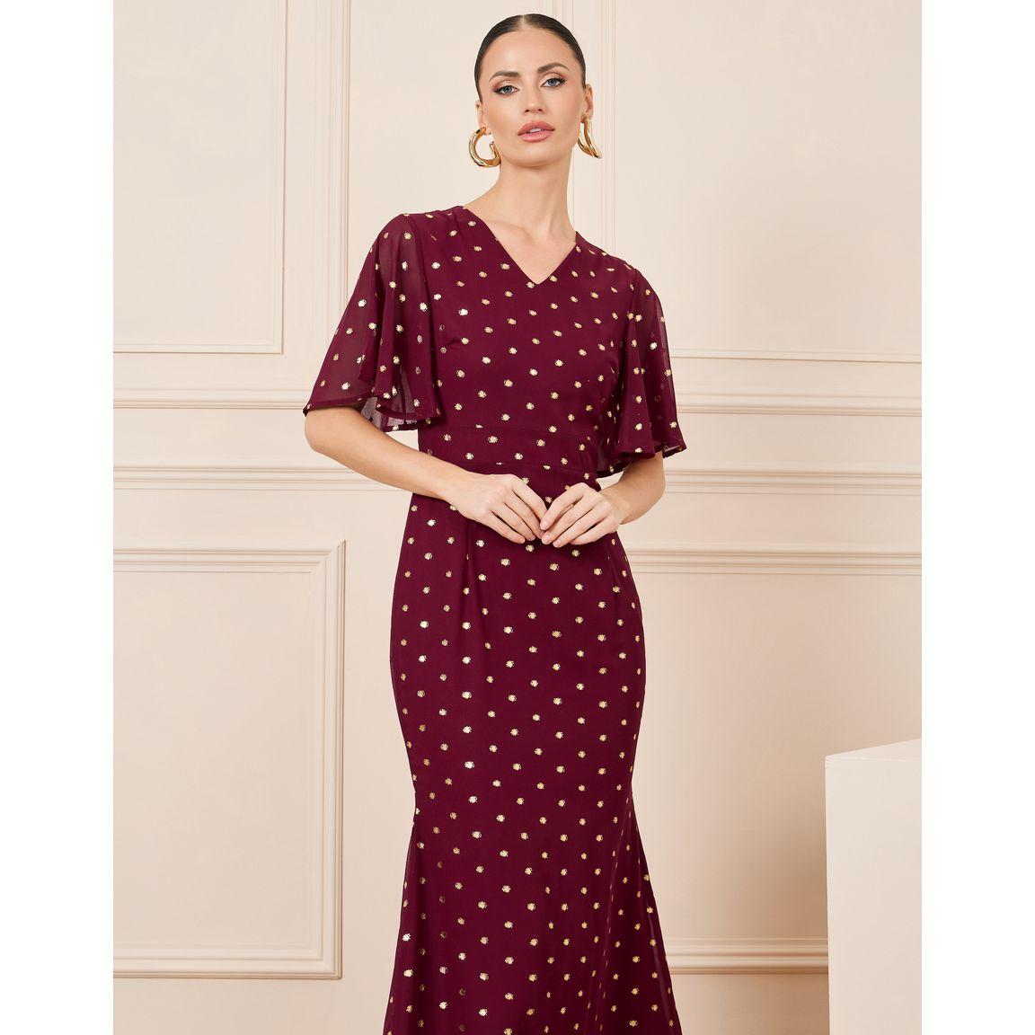 فستان طويل بأكمام قصيرة بكشكش-women-clothing-dresses-image-2