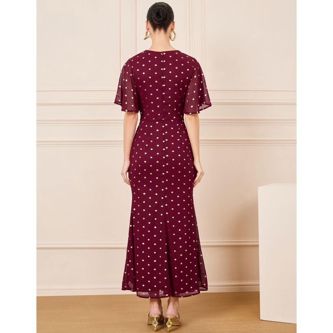 فستان طويل بأكمام قصيرة بكشكش-women-clothing-dresses-image-4