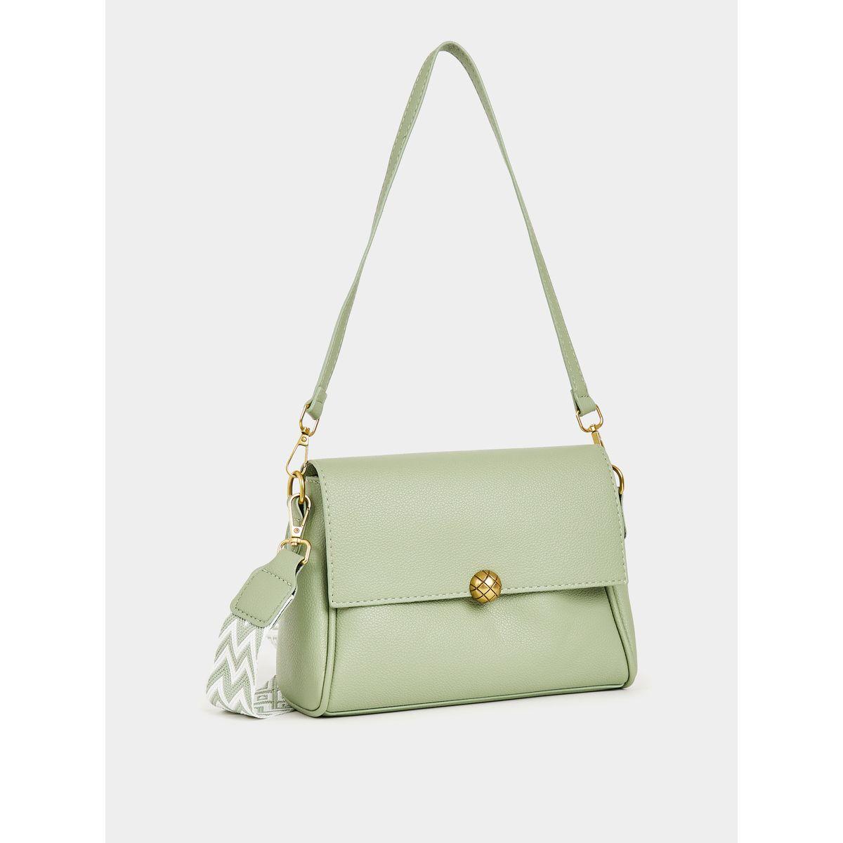 Styli Solid Flap Shoulder Bag with Double Strap-women-bagsandwallets-handbags-image-1
