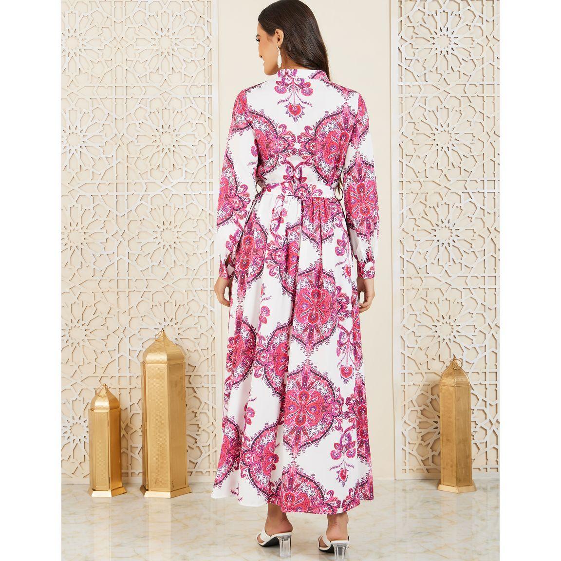 Styli Bohemian Print Front Button A-Line Maxi Dress-women-clothing-dresses-image-4