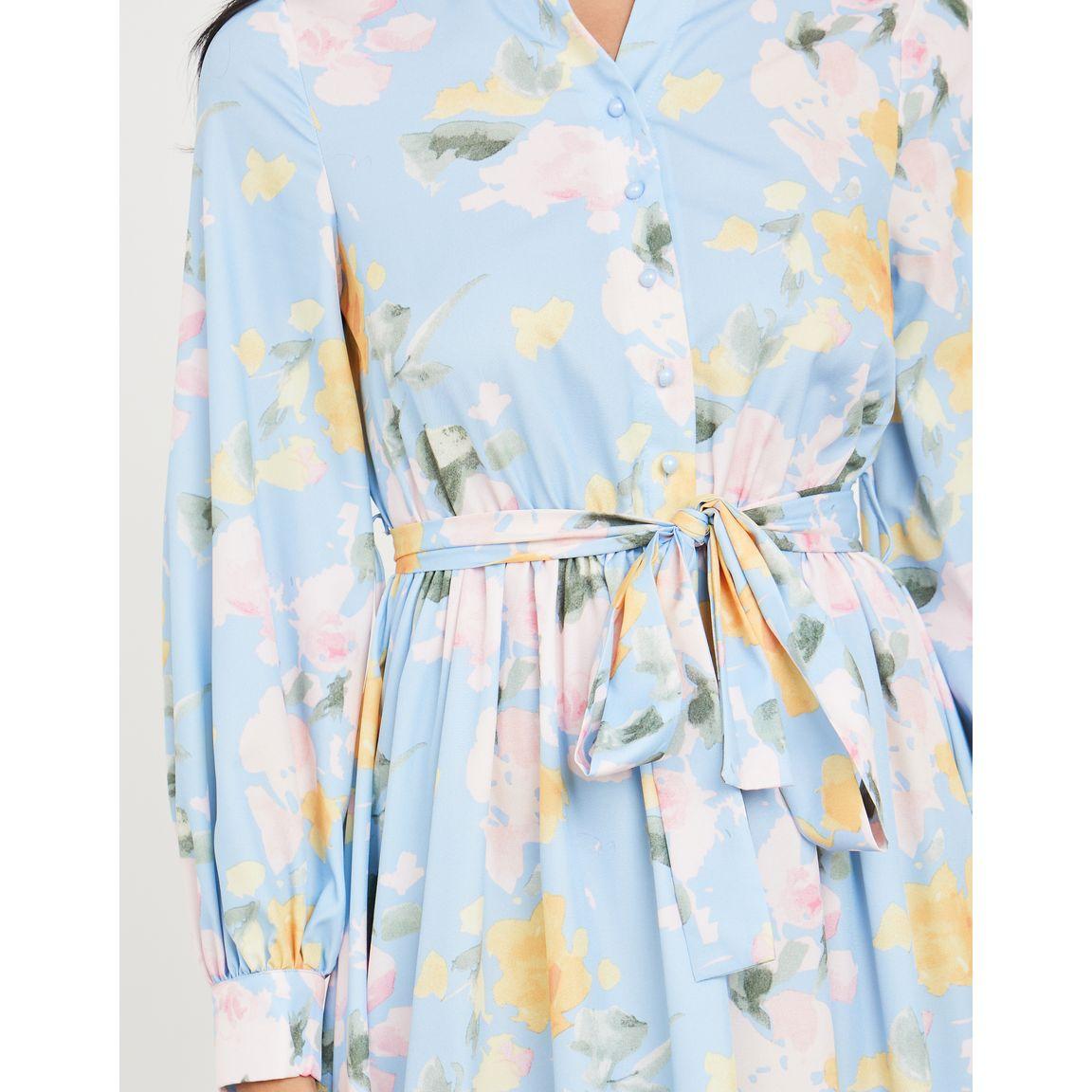 Styli Abstract Print Mandarin Collar Front Button Closure Maxi Dress-women-clothing-dresses-image-3